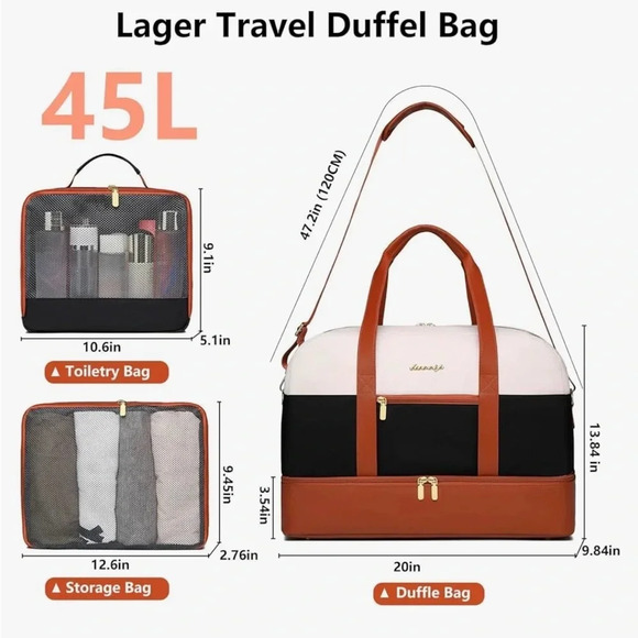 🌺Weekender Travel Women Duffle Bags: Large Duffel Overnight Bag - Picture 4 of 9